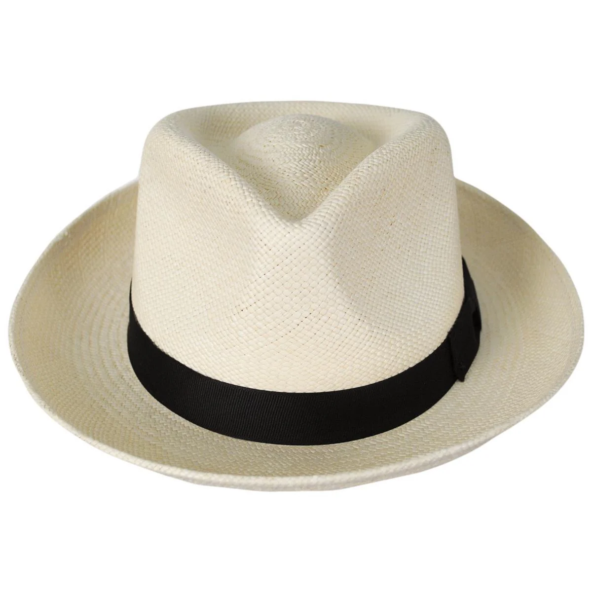 Retro Panama Straw Fedora Hat - Image 2