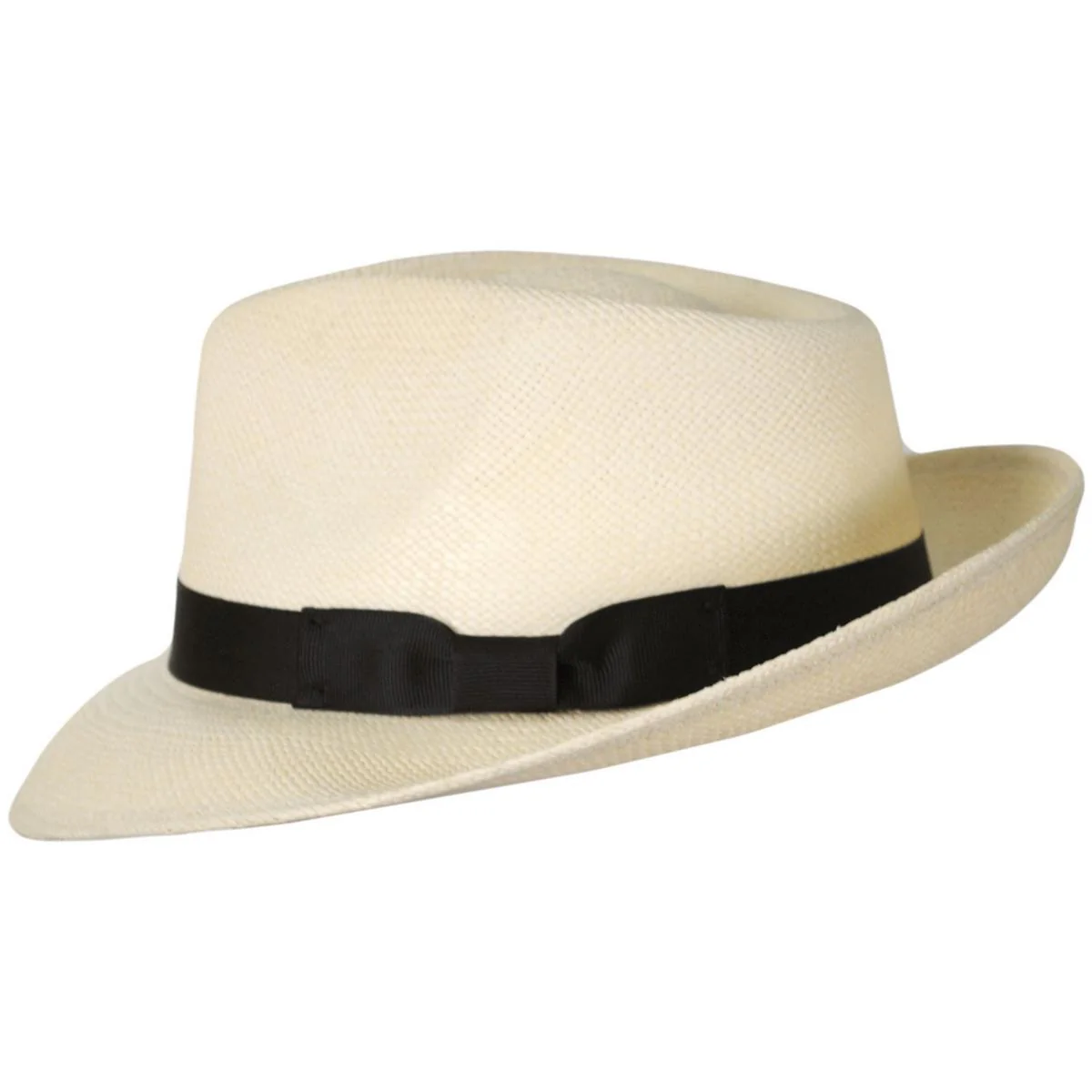 Retro Panama Straw Fedora Hat - Image 3