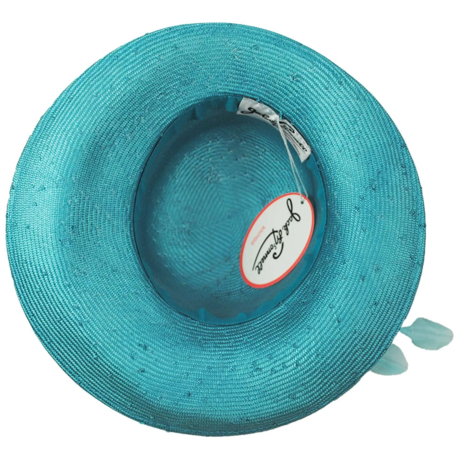 Rhinestones Sisal Straw Off Face Dress Hat - Image 4