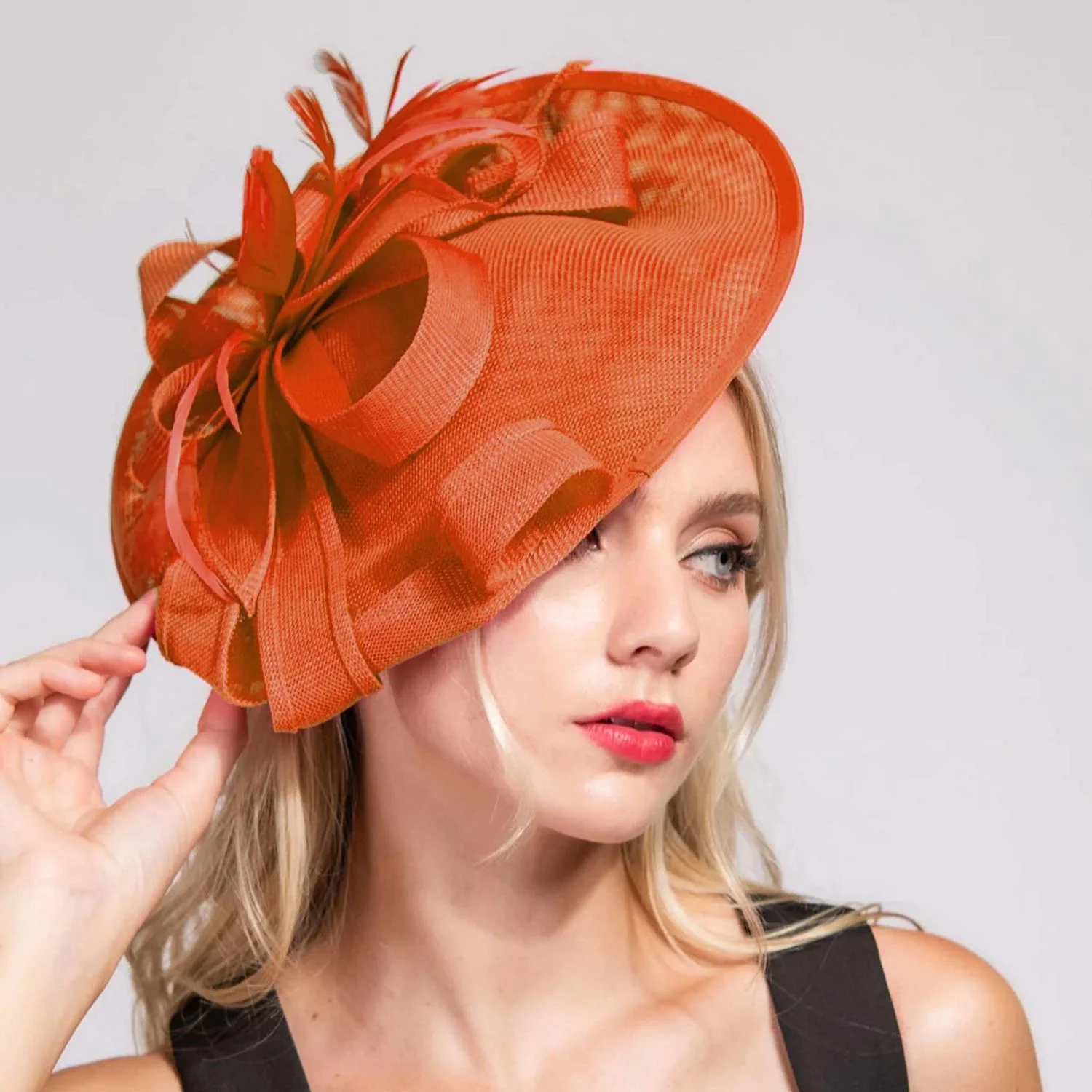 Ribbon & Flax Linen Fabric Fascinator Hat - Image 24