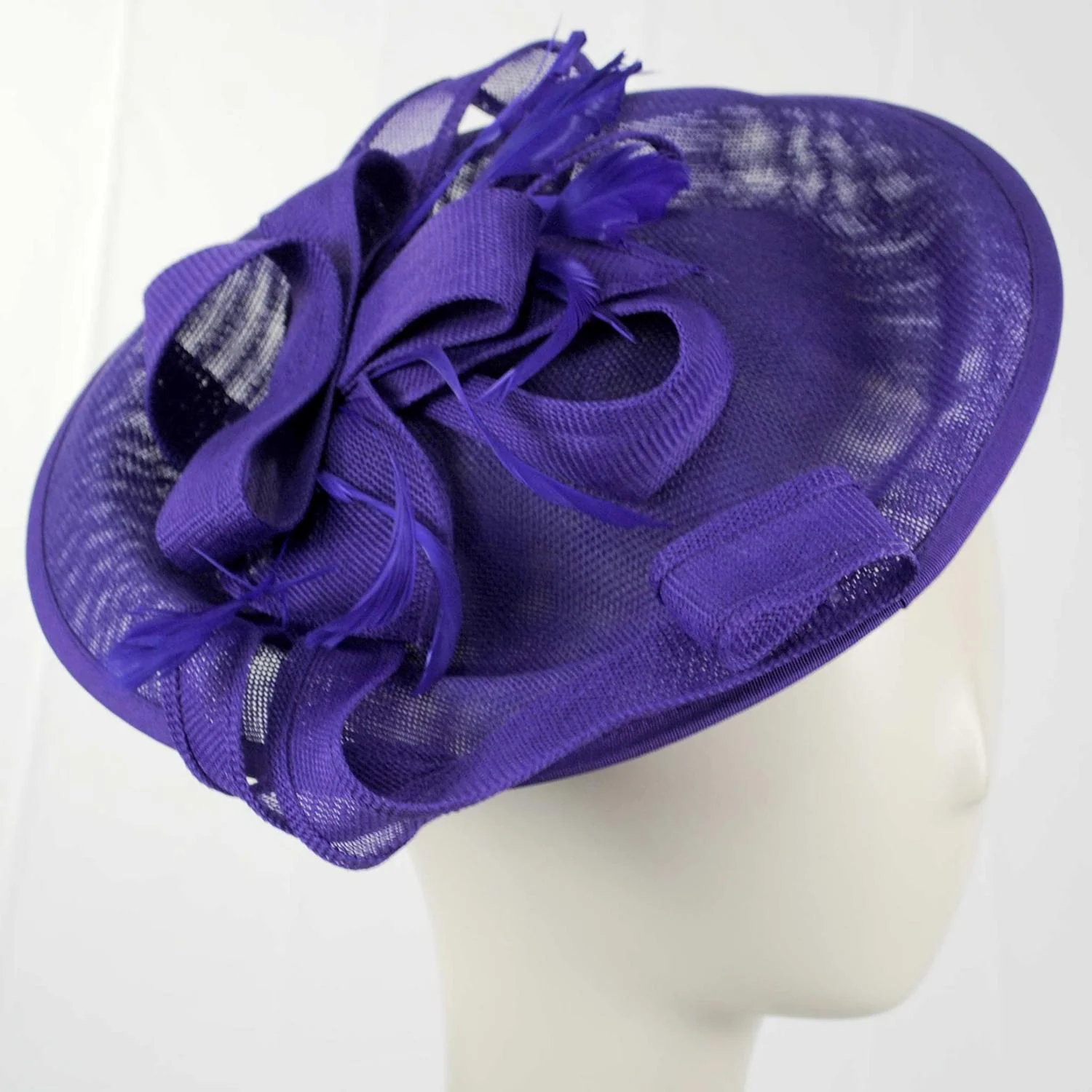 Ribbon & Flax Linen Fabric Fascinator Hat - Image 3
