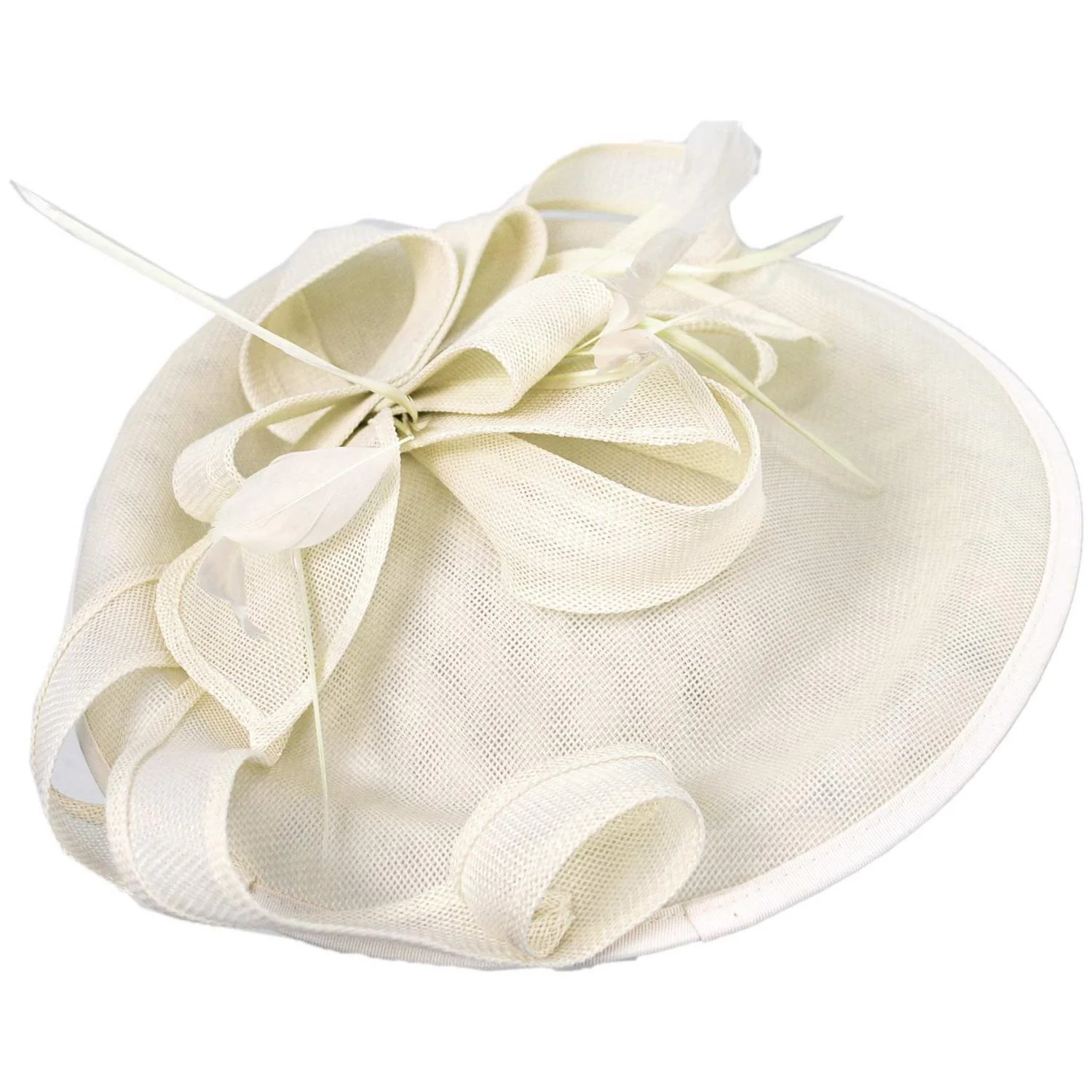 Ribbon & Flax Linen Fabric Fascinator Hat - Image 9