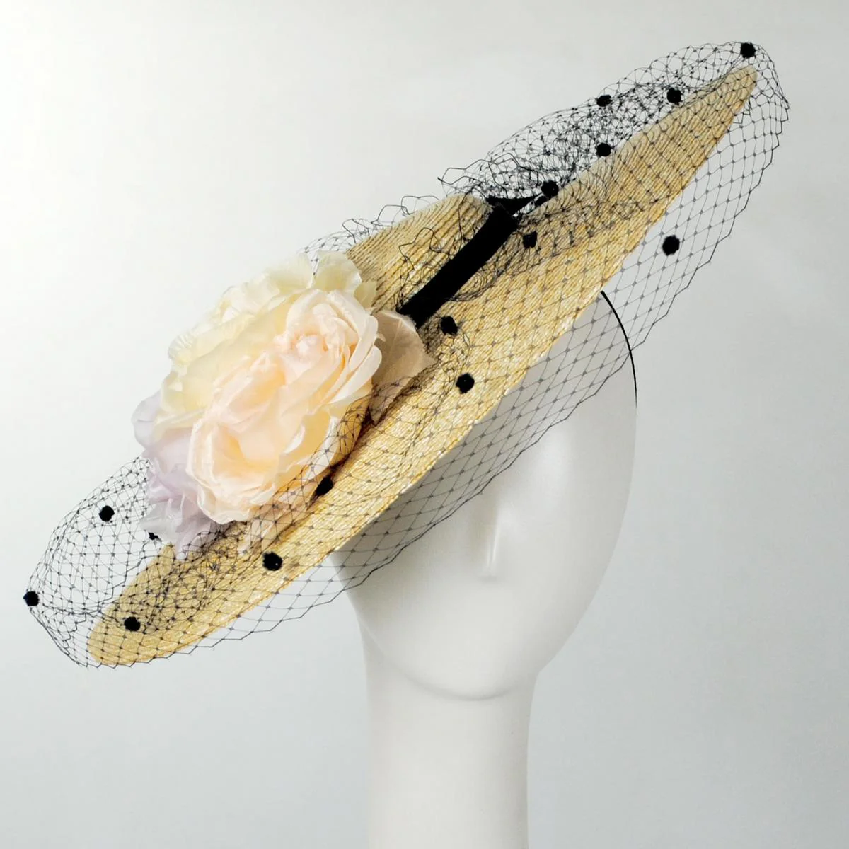 Rose Trio Milan Straw Cartwheel Dress Hat - Image 2