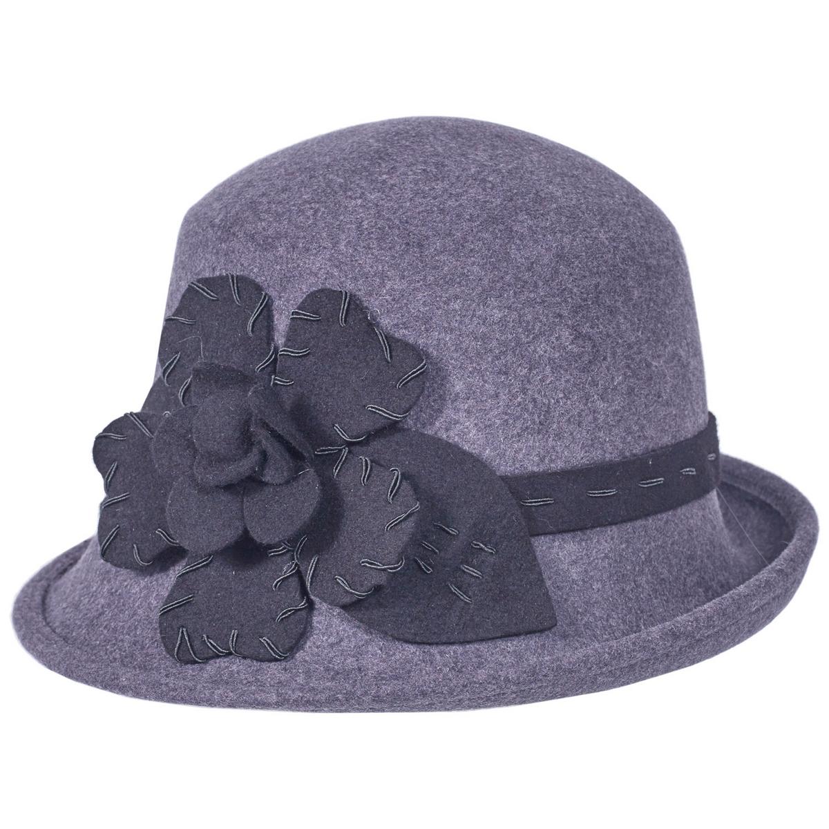 Saddle Stitch Rose Profile Wool Felt Cloche Hat - Made to Order