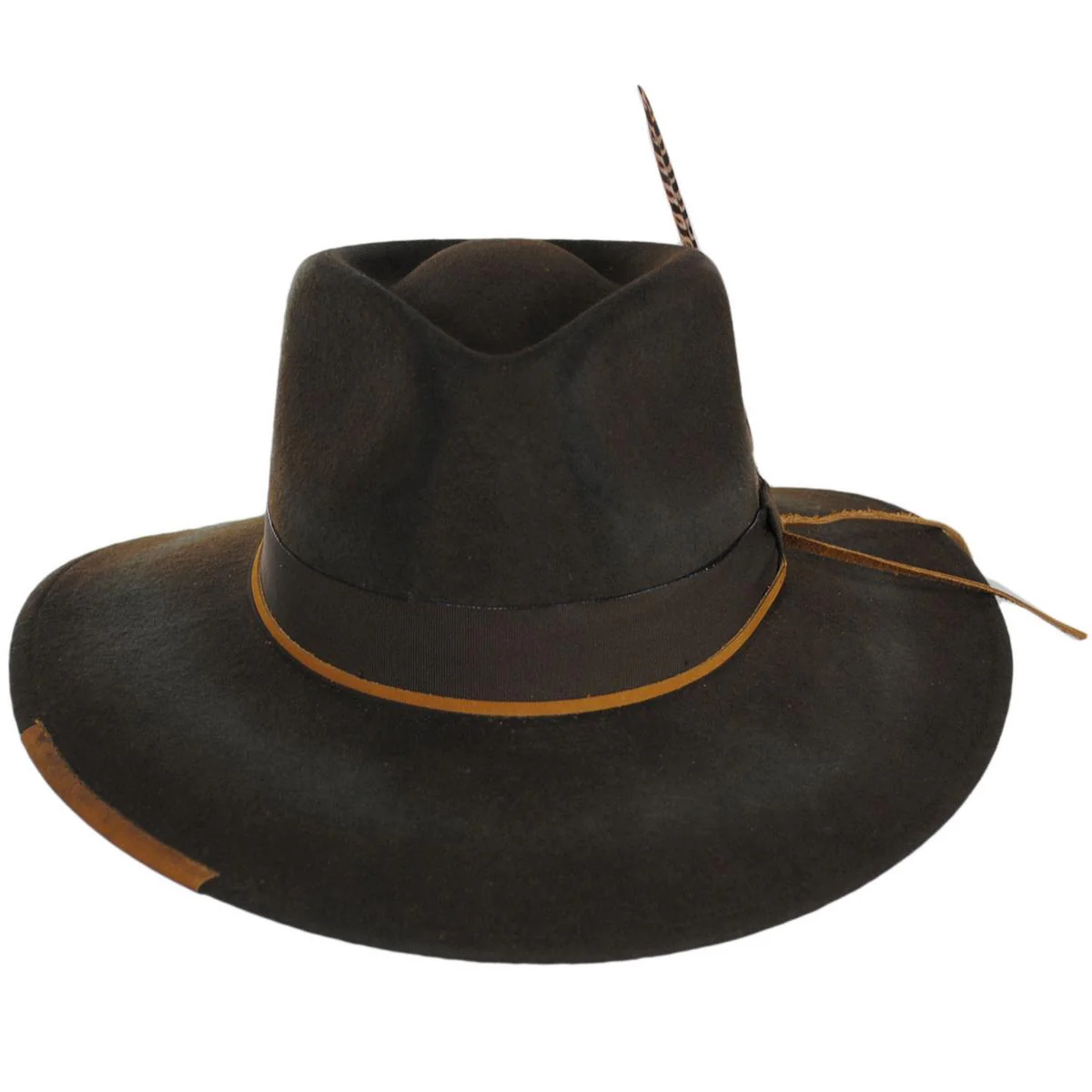 Saggy Distressed Wool Felt Outback Hat - Image 7