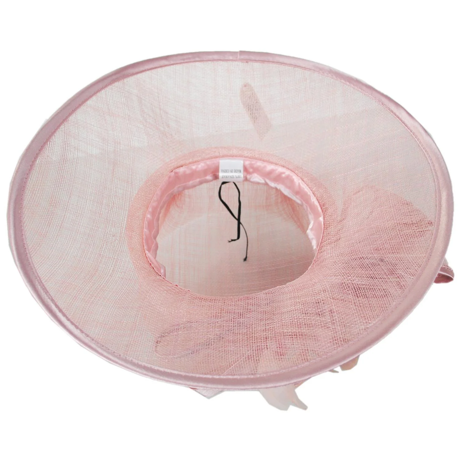 Satin Bow Sinamay Straw Boater Dress Hat - Image 4