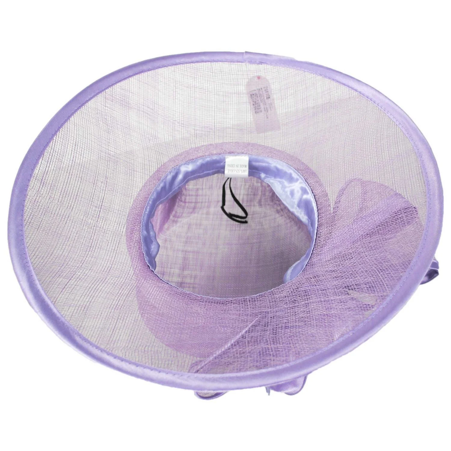 Satin Bow Sinamay Straw Boater Dress Hat - Image 8