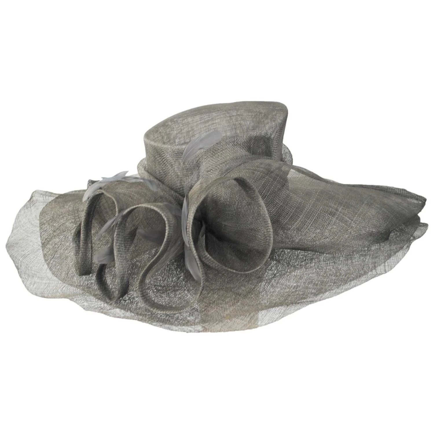 Sinamay Straw Double Brim Boater Dress Hat - Image 2