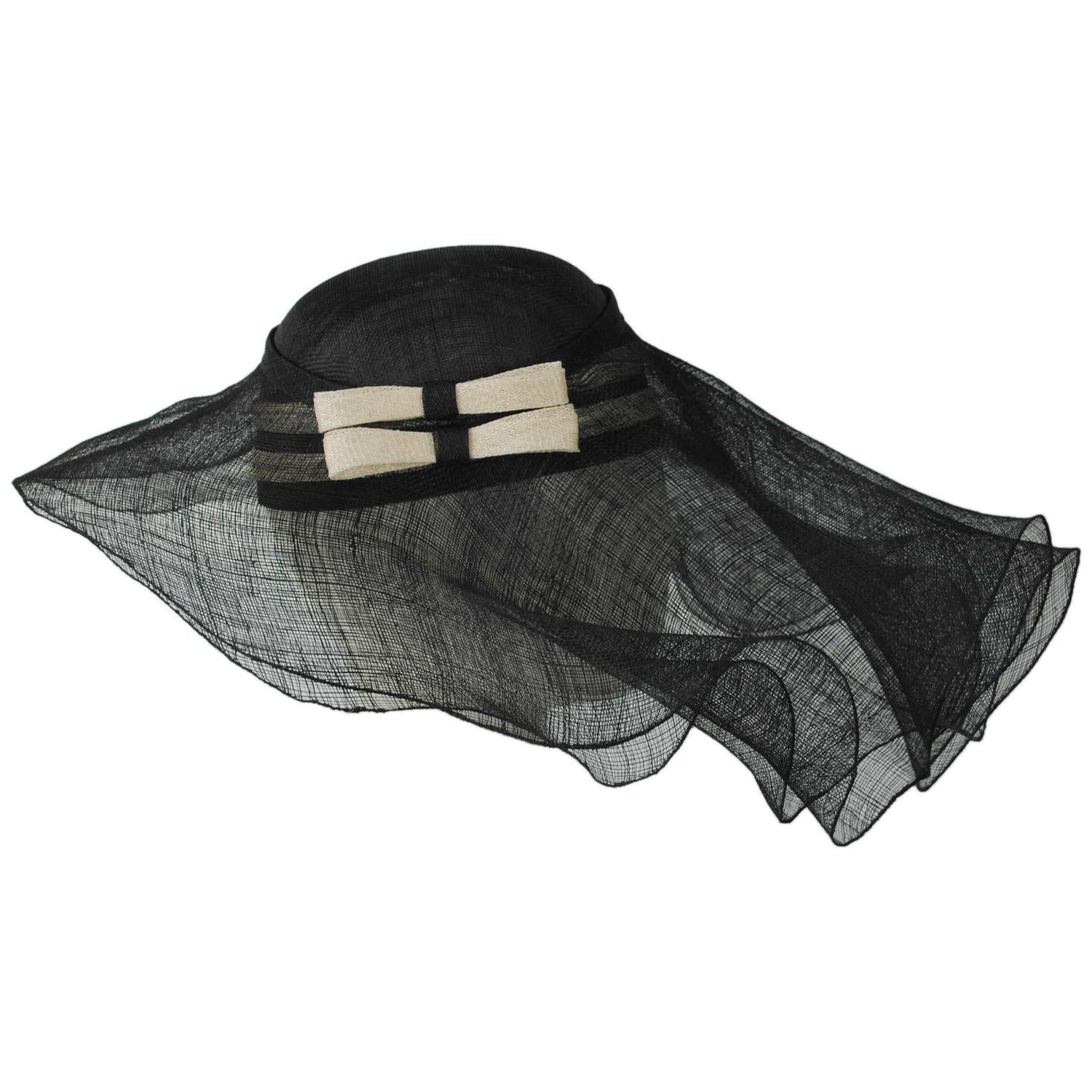 Sinamay Straw Pillbox with Floppy Brim - Image 3