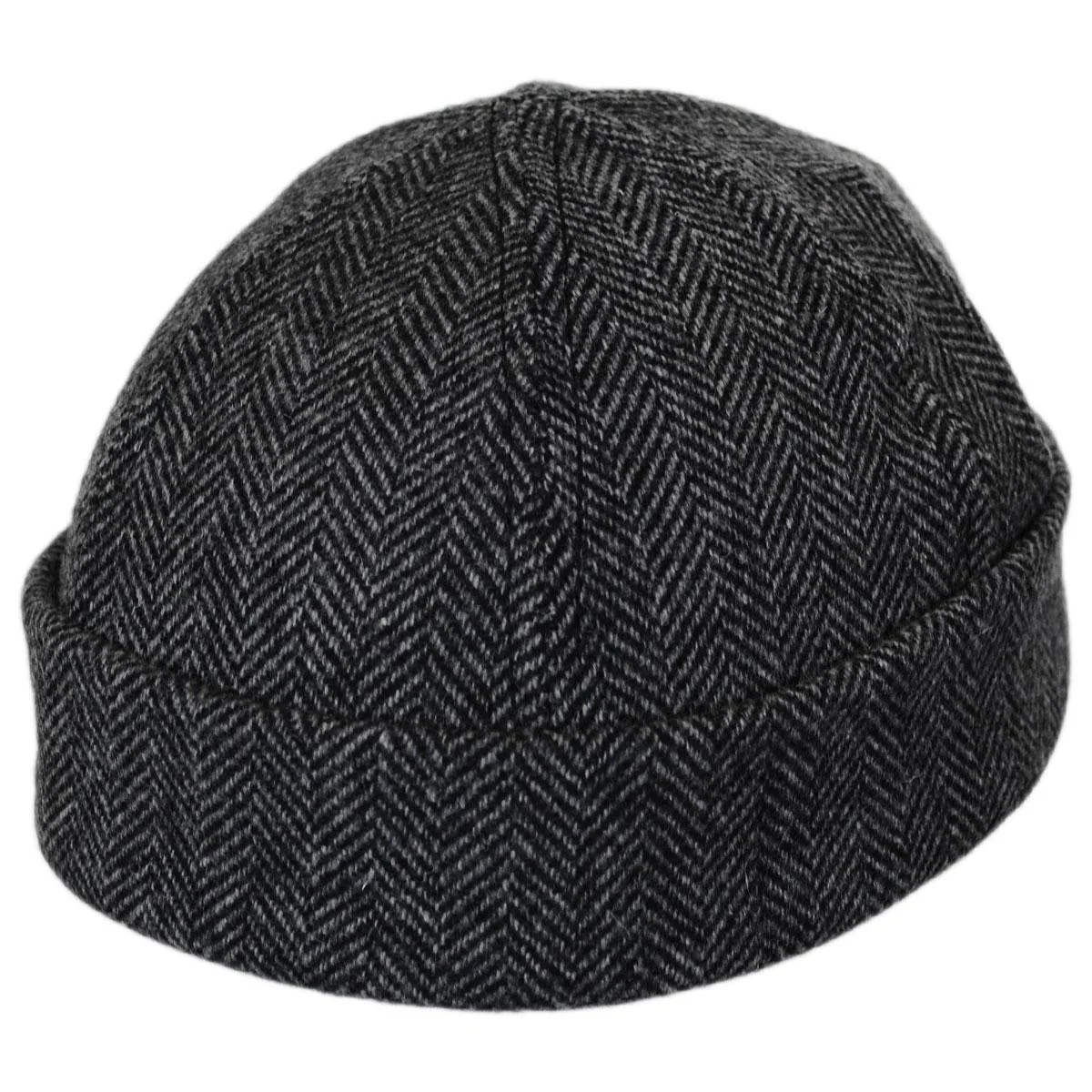 Six Panel Herringbone Wool Skull Cap Beanie Hat - Image 4