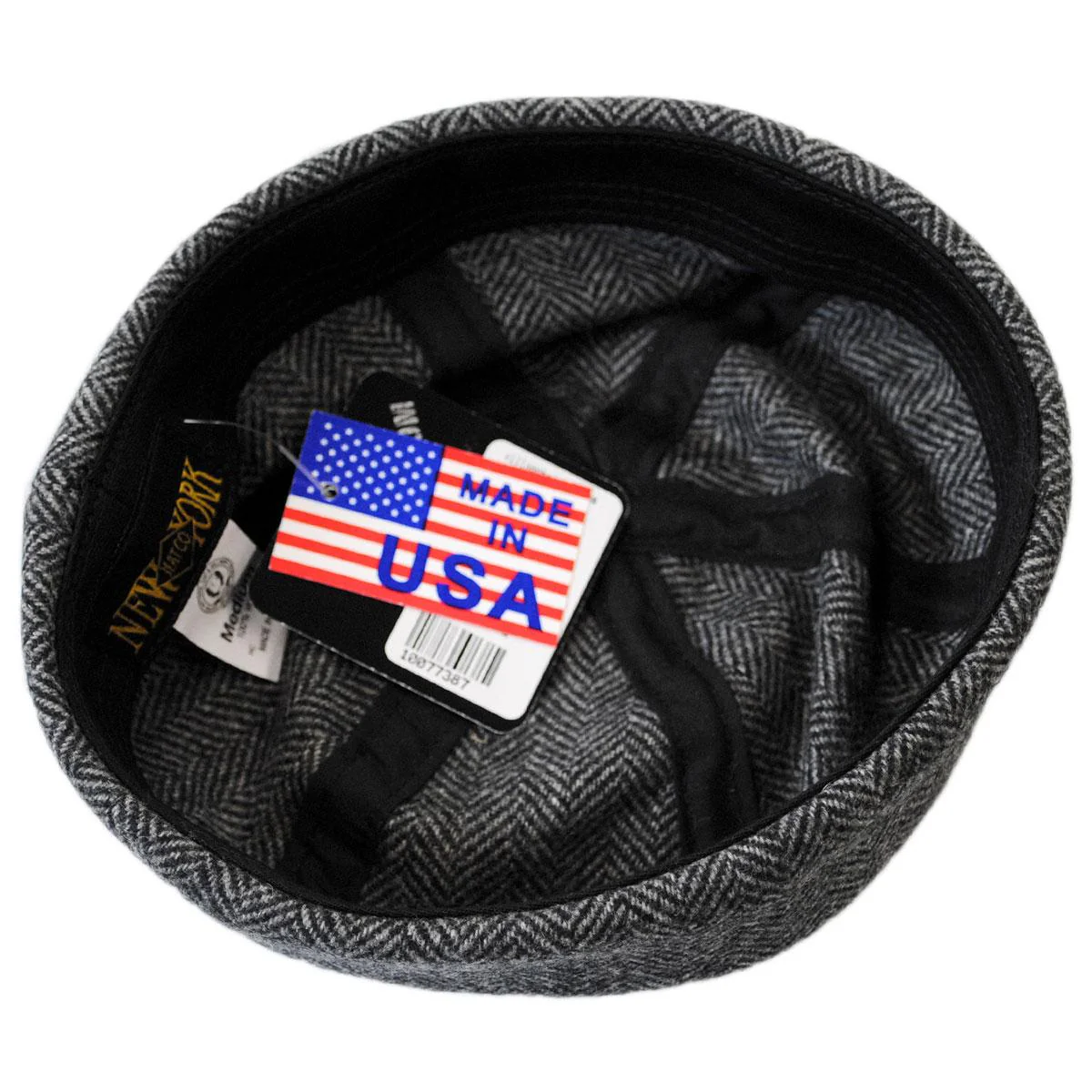 Six Panel Herringbone Wool Skull Cap Beanie Hat - Image 6