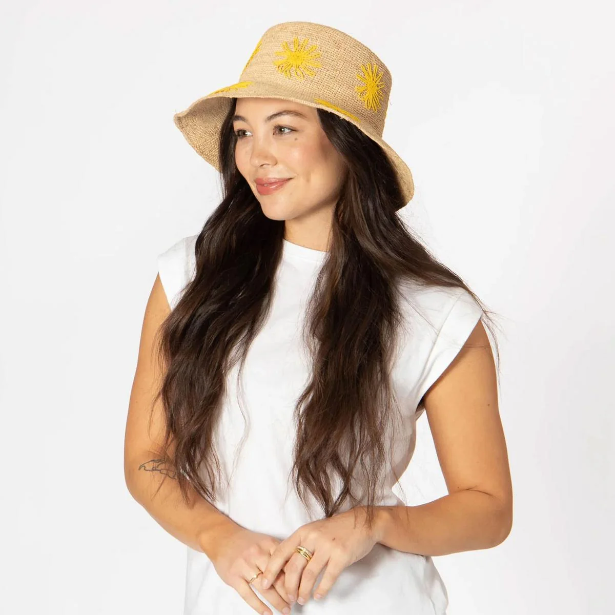 Sol Raffia Straw Bucket Hat - Image 2