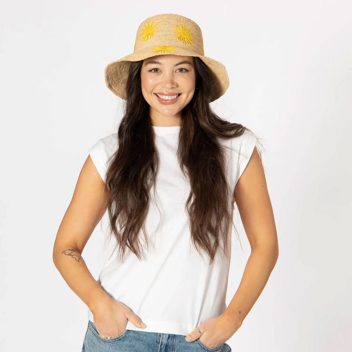 Sol Raffia Straw Bucket Hat - Image 6
