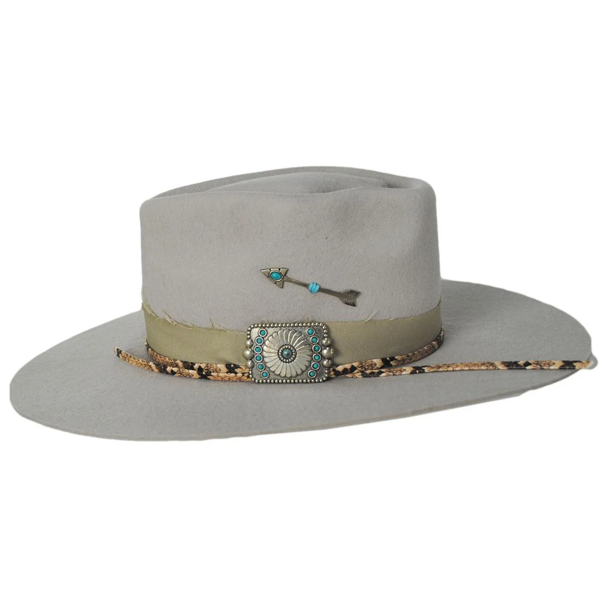 Spear Point Wool Felt Rancher Fedora Hat - Image 3
