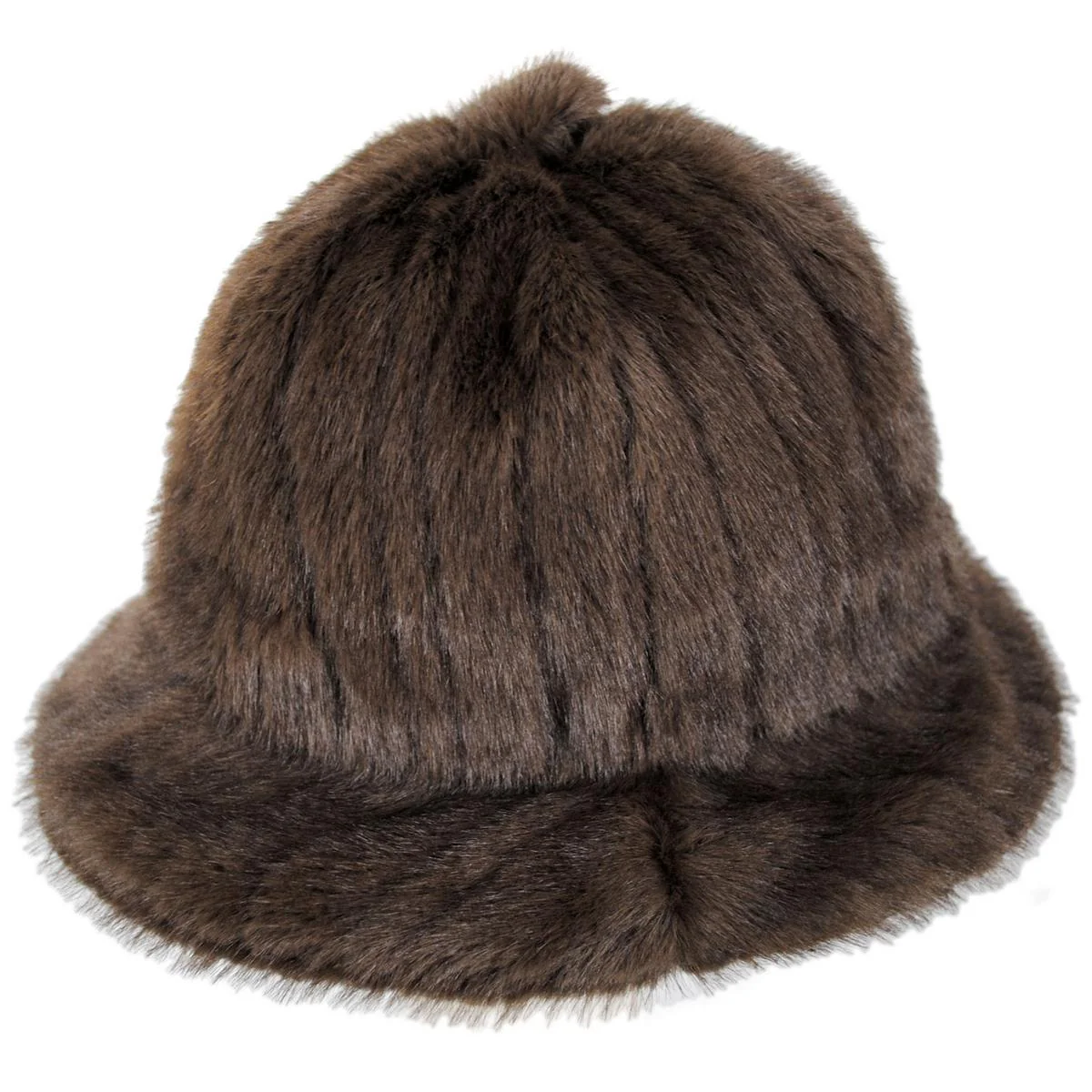 Striped Faux Fur Casual Hat - Image 3