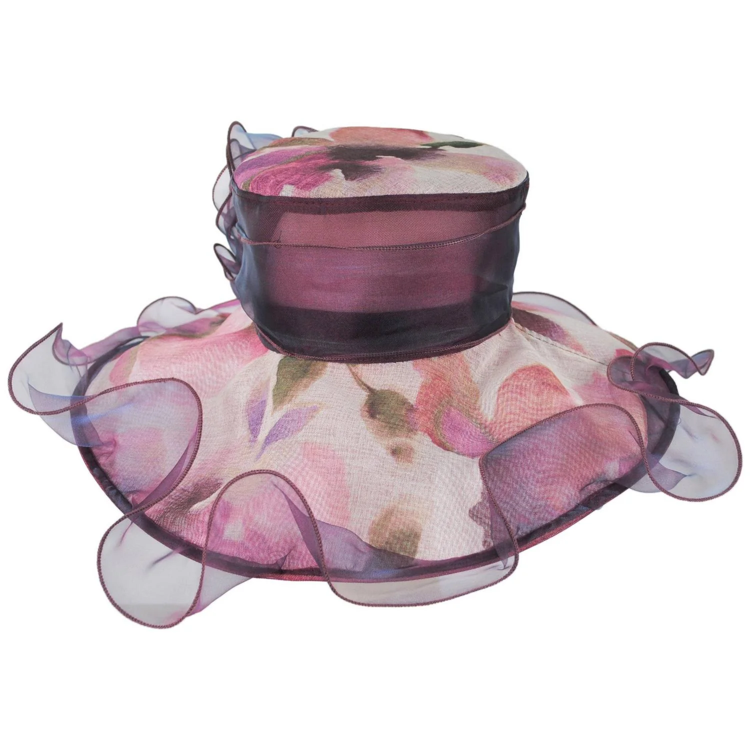 Tea Party Floral Organza Dress Hat - Image 3