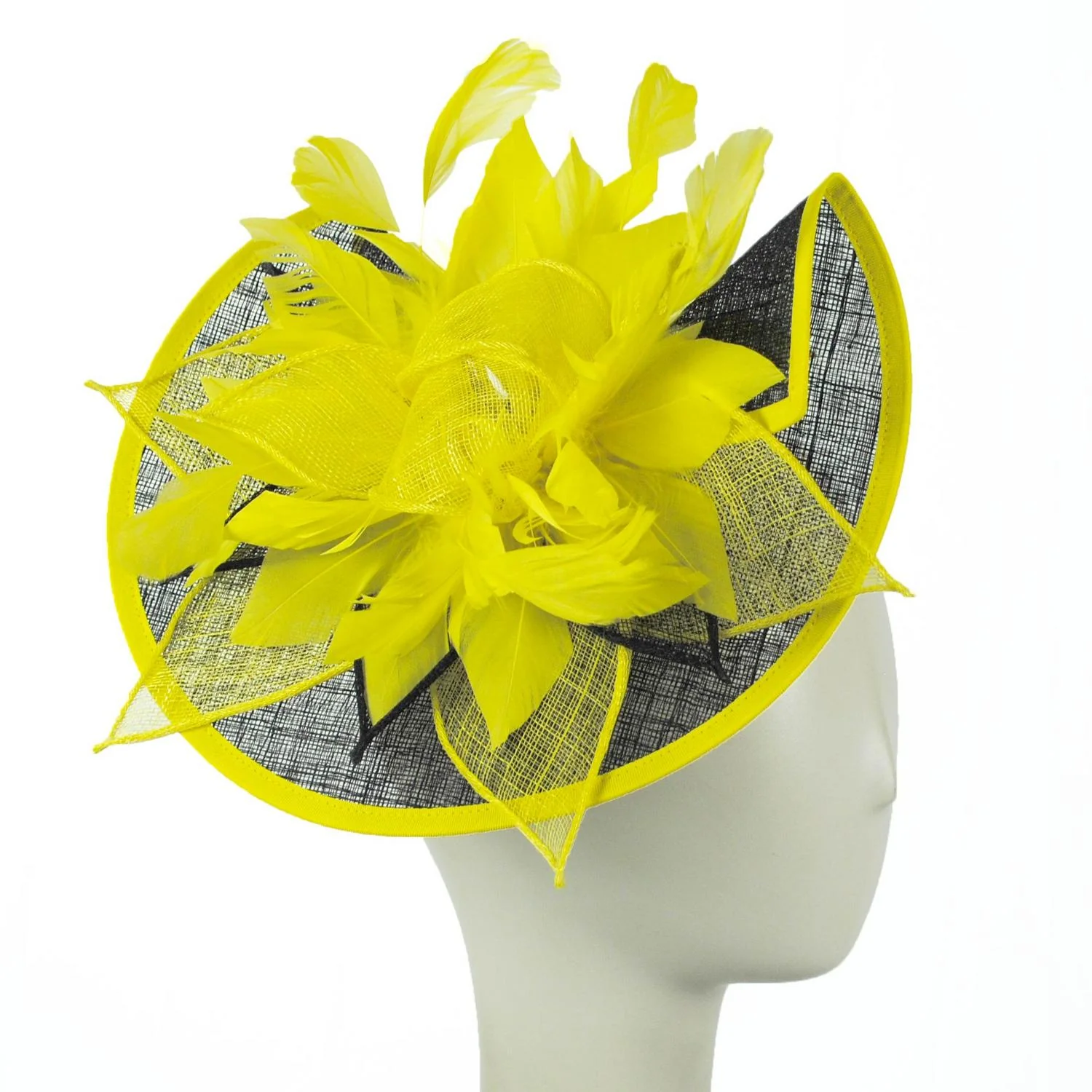Two Tone Folded Sinamay Straw Fascinator Hat - Image 7