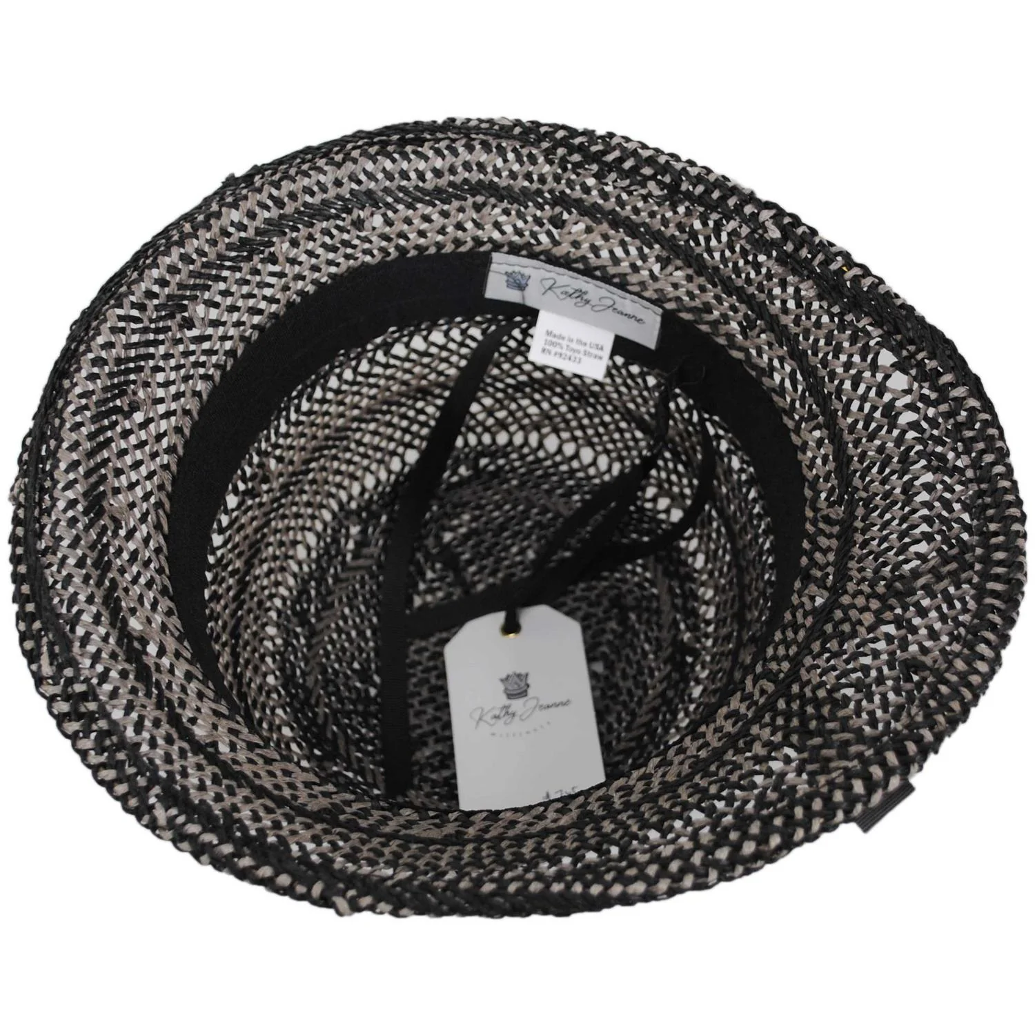 Two Tone Twisted Toyo Straw Profile Cloche Hat - Image 12