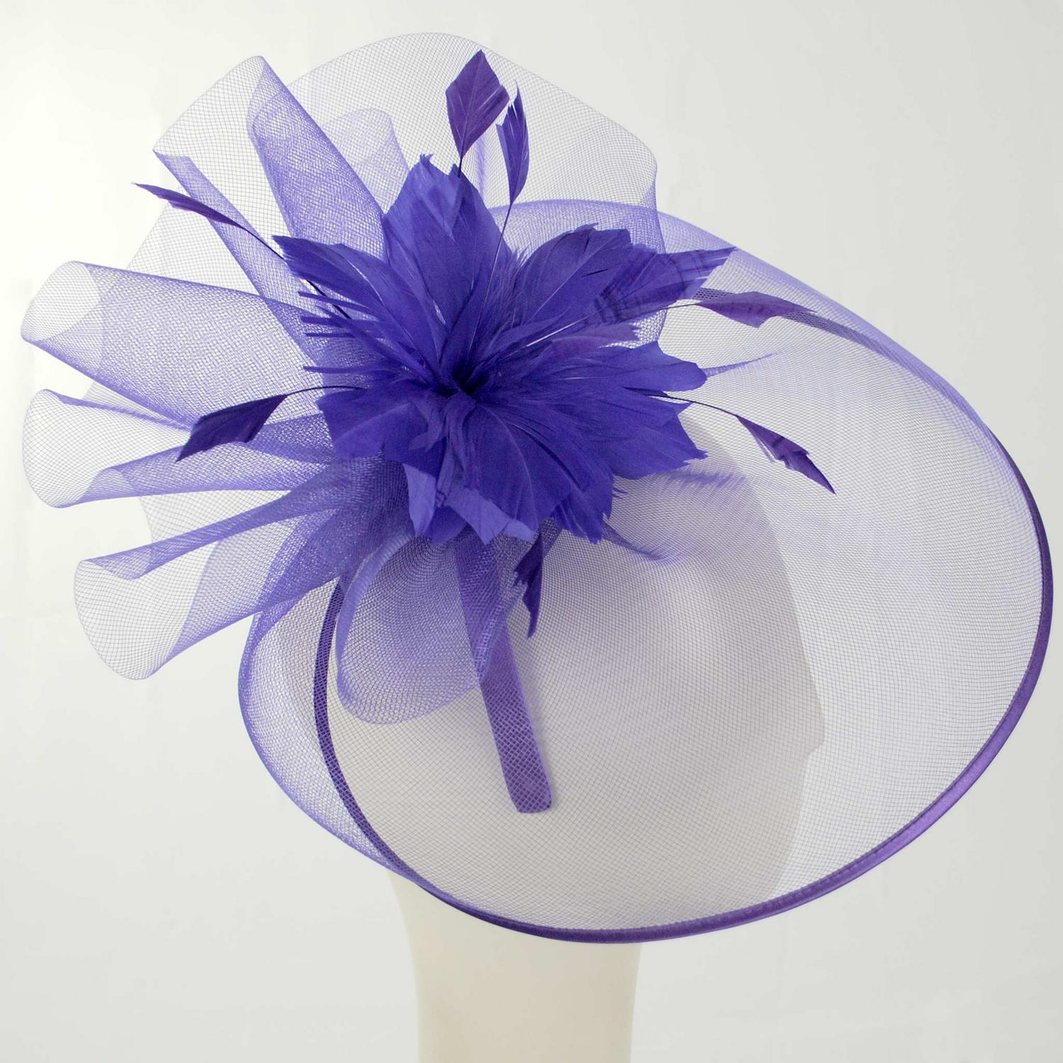 Veiled Floral and Feather Mesh Fascinator Hat - Image 11