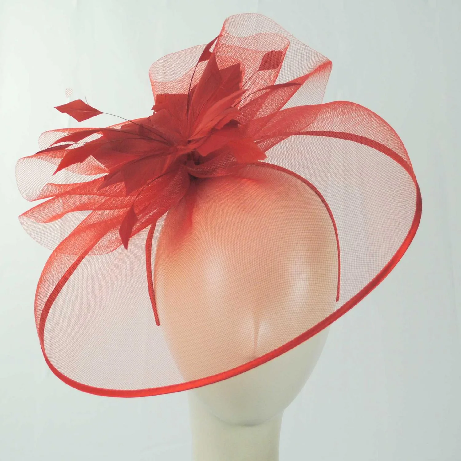 Veiled Floral and Feather Mesh Fascinator Hat - Image 14