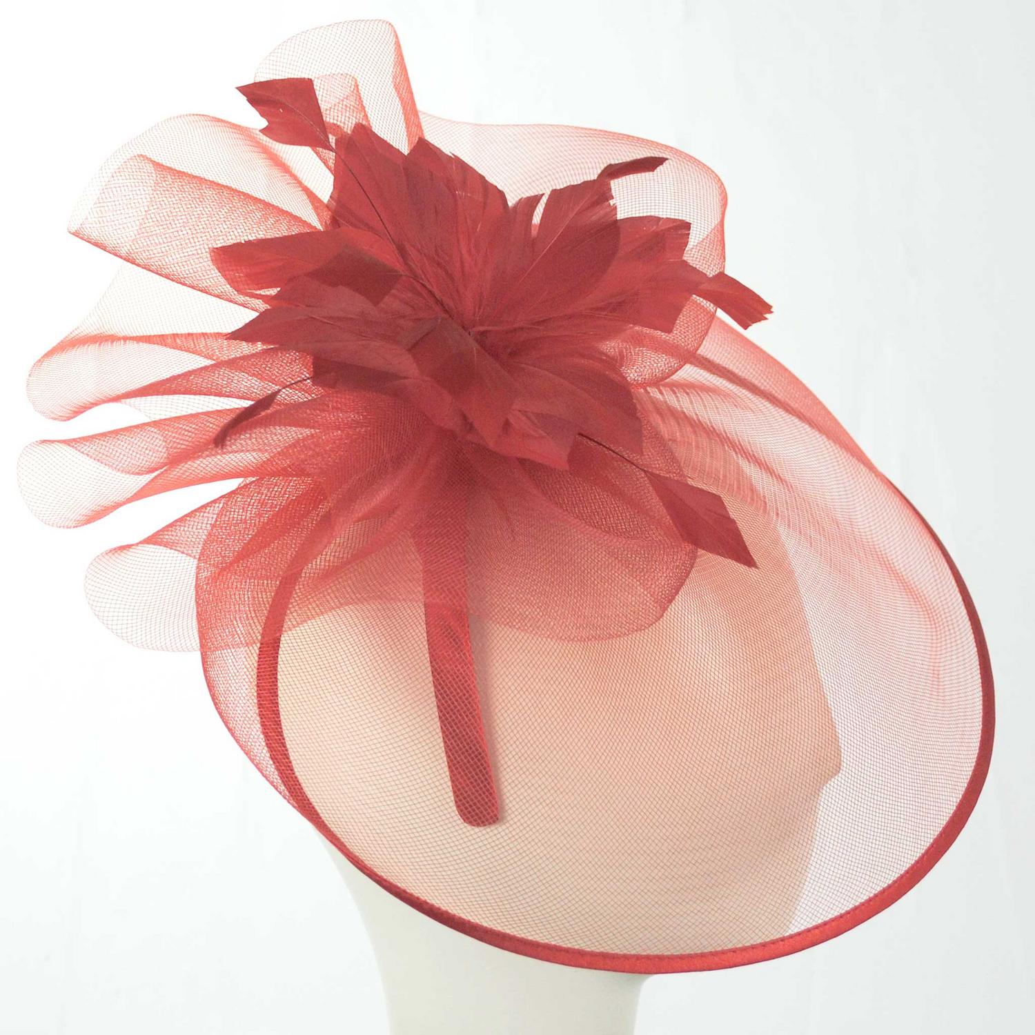 Veiled Floral and Feather Mesh Fascinator Hat - Image 15