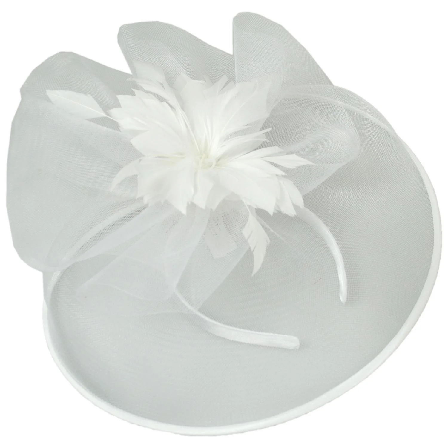 Veiled Floral and Feather Mesh Fascinator Hat - Image 17
