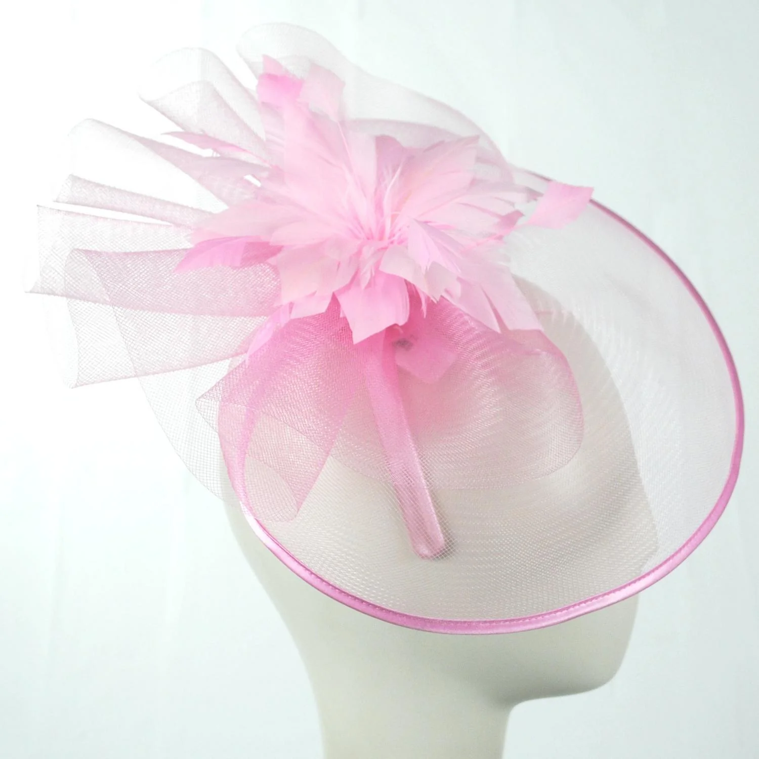Veiled Floral and Feather Mesh Fascinator Hat - Image 7