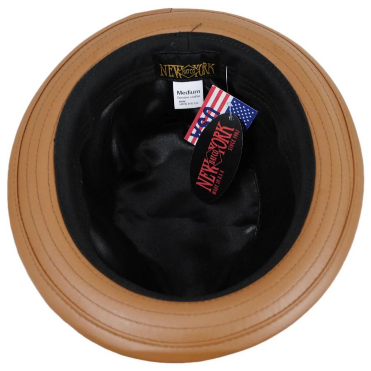 Vintage Leather Fedora Hat - Image 4