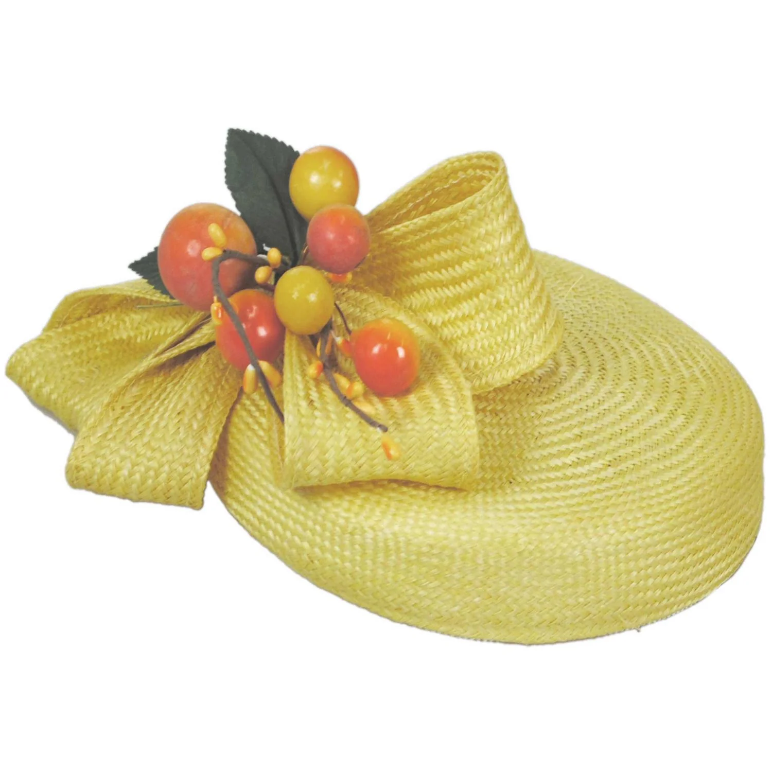 Vintage Orange Sisal Straw Pillbox