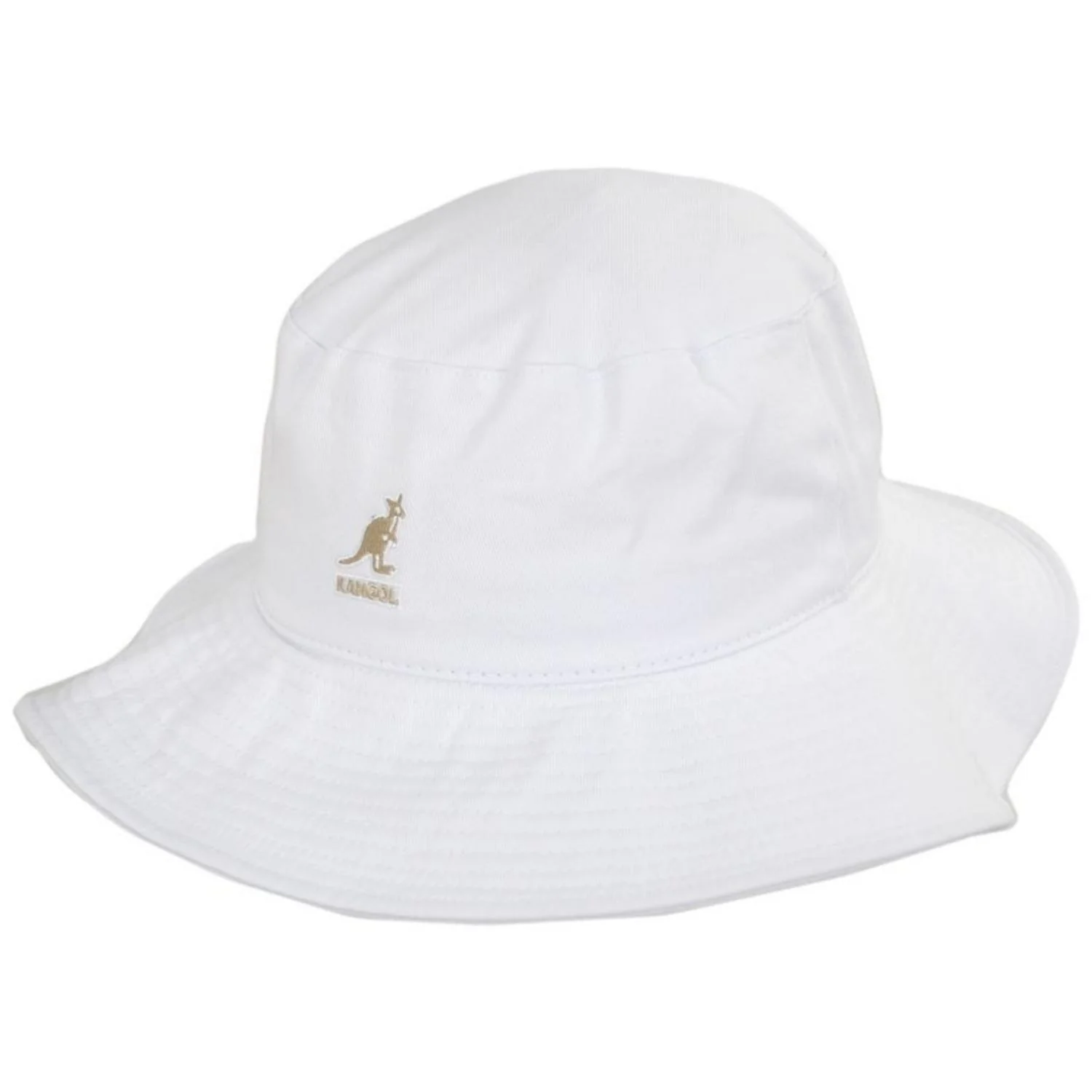 Washed Cotton Fisherman Bucket Hat - White