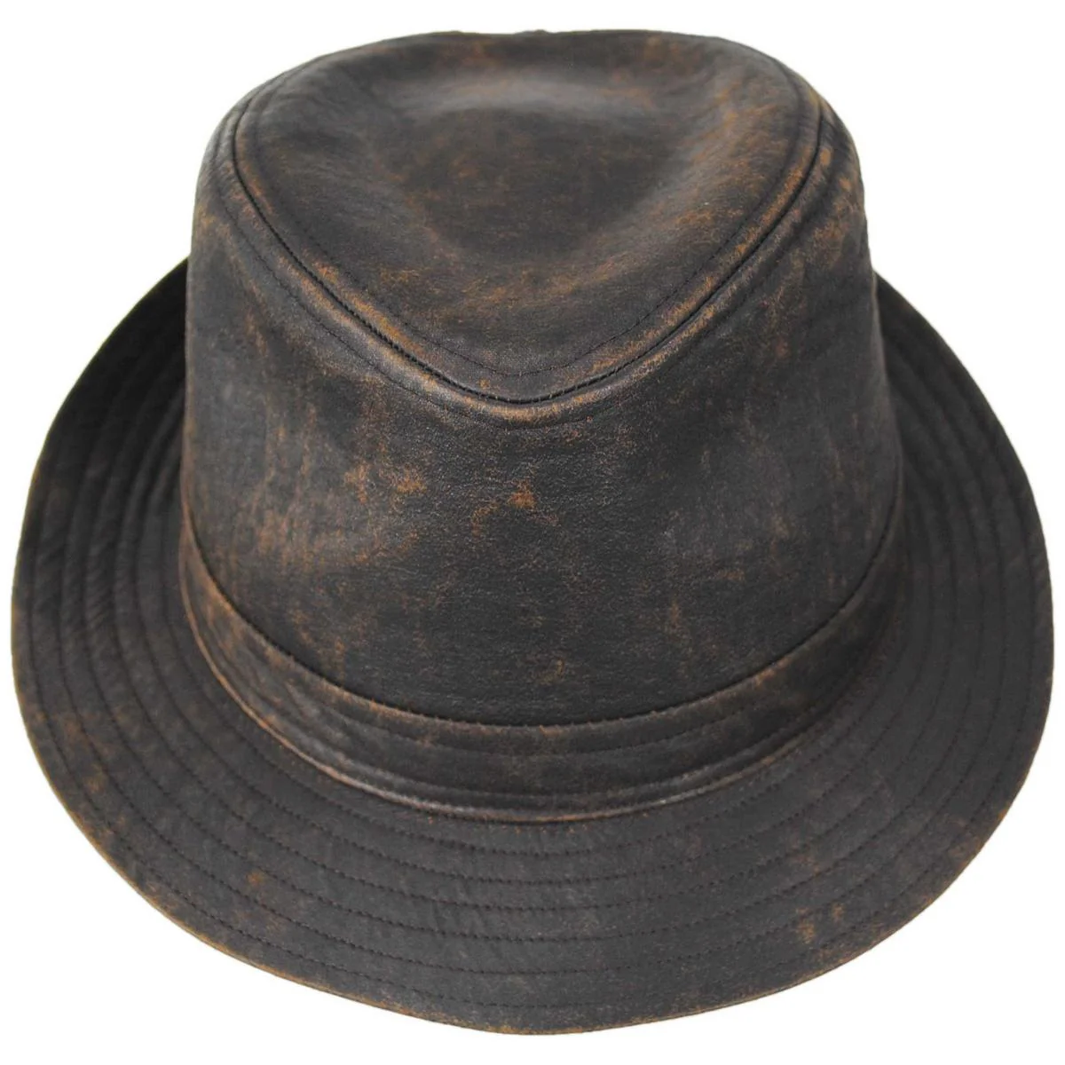 Weathered Cotton Trilby Fedora Hat - Image 4