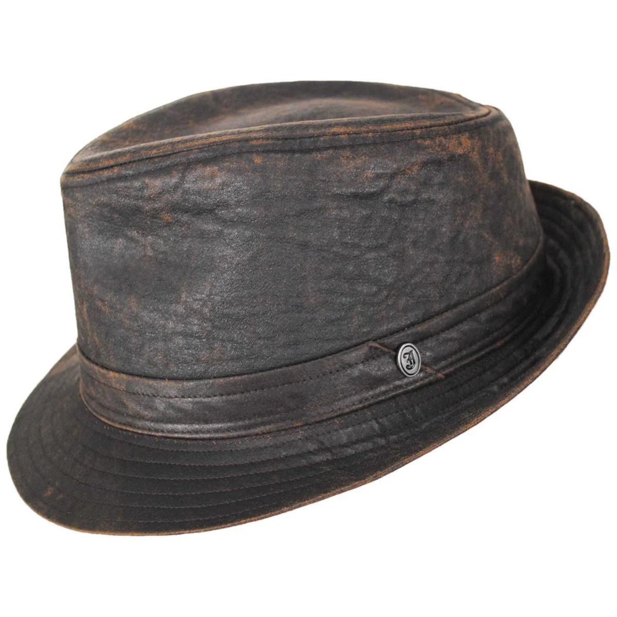 Weathered Cotton Trilby Fedora Hat - Image 5