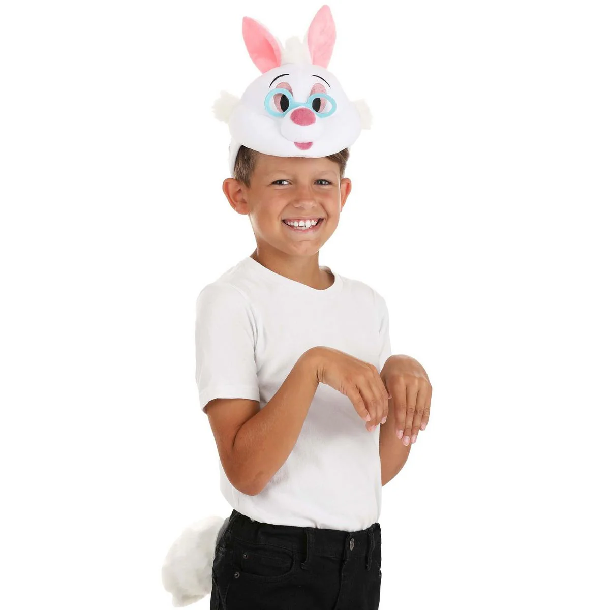 Alice in Wonderland White Rabbit Plush Headband and Tail Kit - Image 2