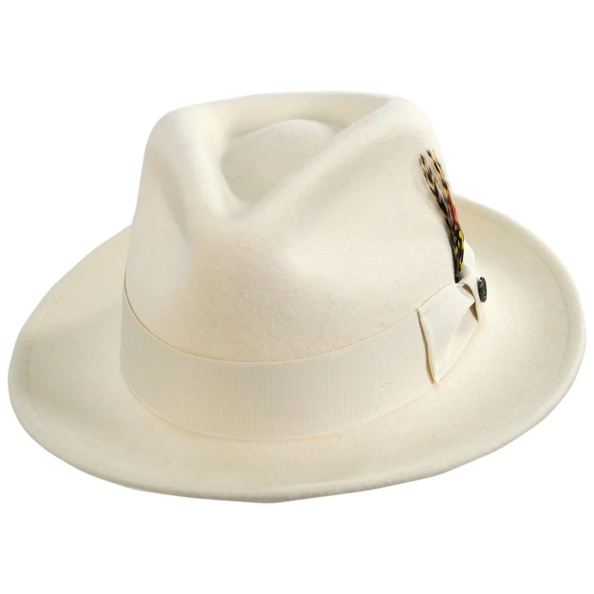Wholesale Pachuco Crushable Wool Felt Fedora Hat - Cream B2B Pre-Pack