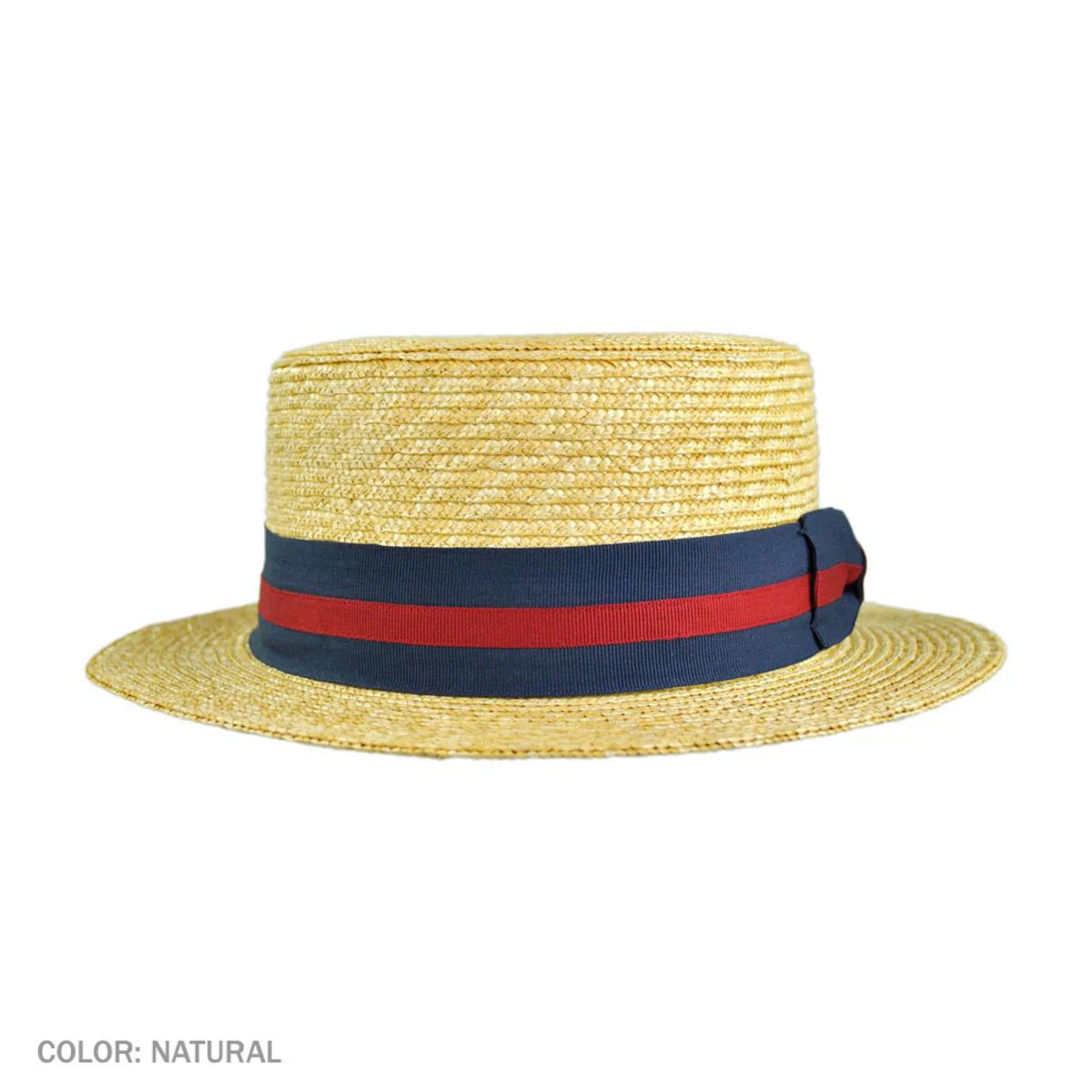 Wholesale Striped Band Wheat Straw Skimmer Hat B2B Pre-Pack - Image 4
