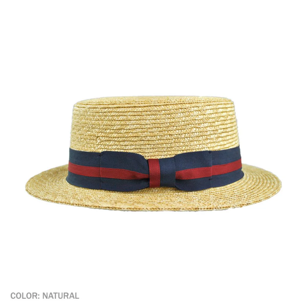 Wholesale Striped Band Wheat Straw Skimmer Hat B2B Pre-Pack - Image 5