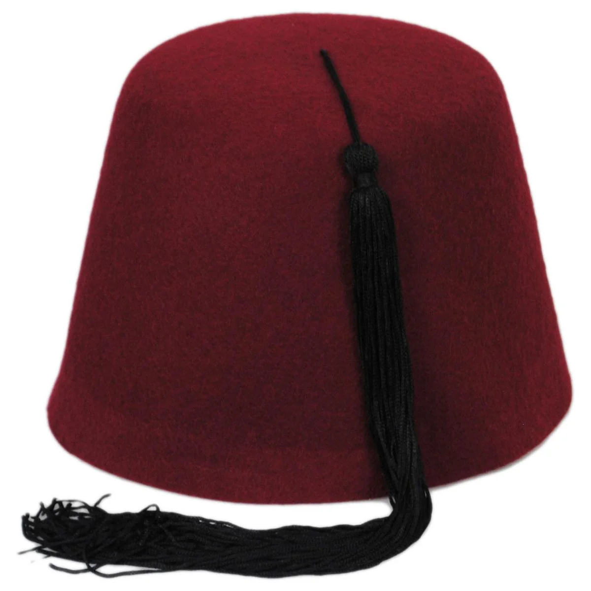 Wholesale Maroon Wool Fez with Black Tassel B2B-Pre-Pack