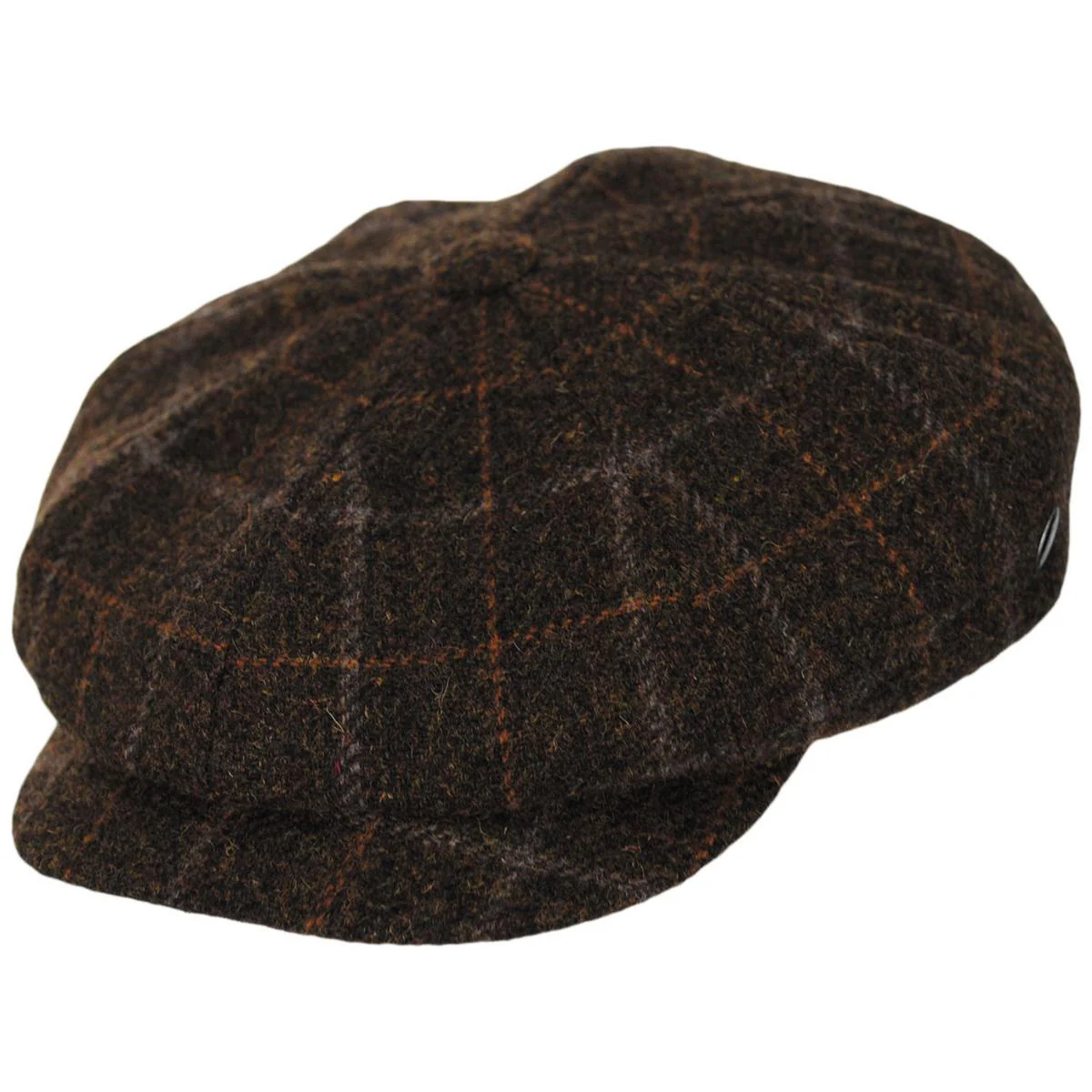 Windowpane Plaid Virgin Wool Newsboy Cap