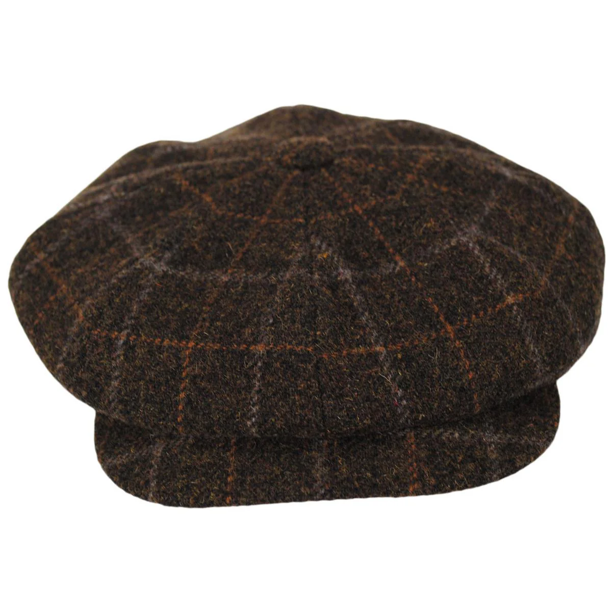Windowpane Plaid Virgin Wool Newsboy Cap - Image 2