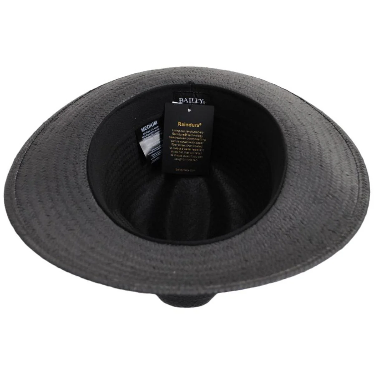 Winstone Raindura Straw Fedora Hat - Black - Image 4