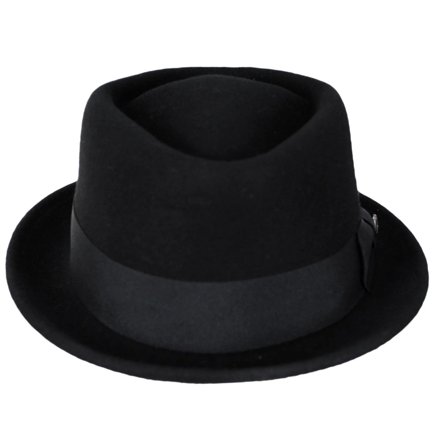 Wool Felt Diamond Crown Fedora Hat - Image 2