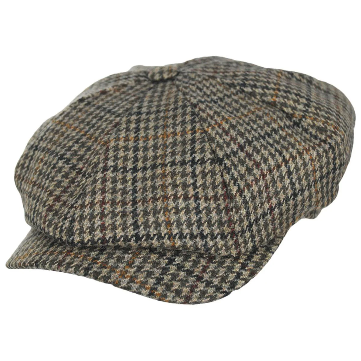 Wool Houndstooth Newsboy Cap
